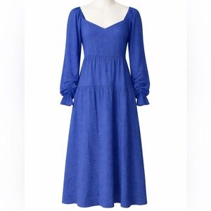 NWOT Chic Long Sleeve Blue Maxi Dress